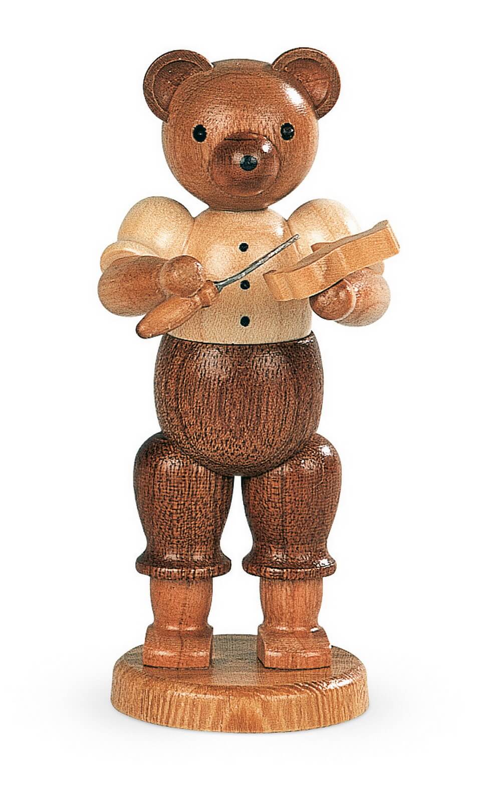 Miniatur Teddy - Schnitzer, natur, 10 cm von Müller Kleinkunst