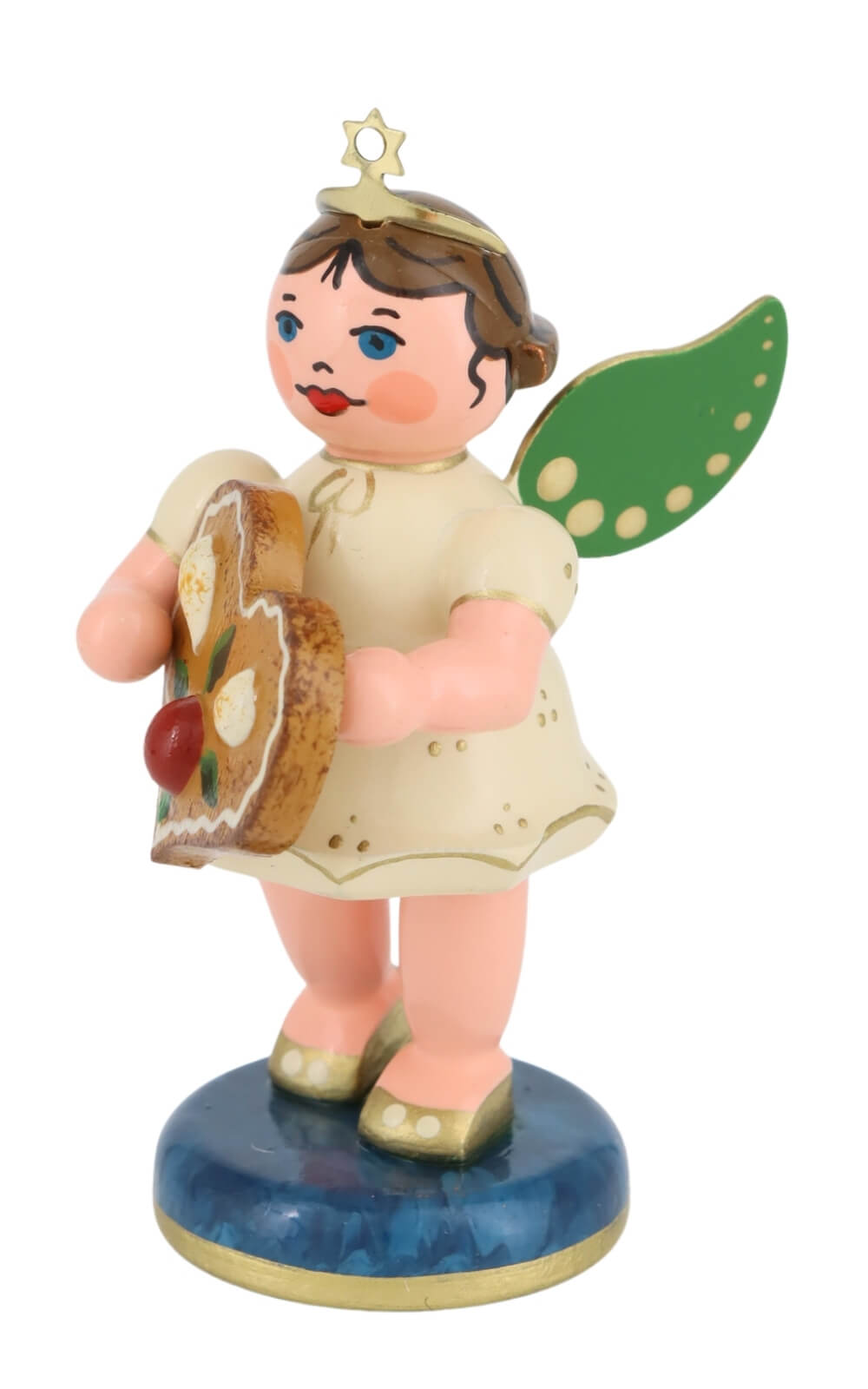 Miniatur Weihnachtsengel mit Pfefferkuchenherz, 7 cm von Hubrig Volkskunst_3
