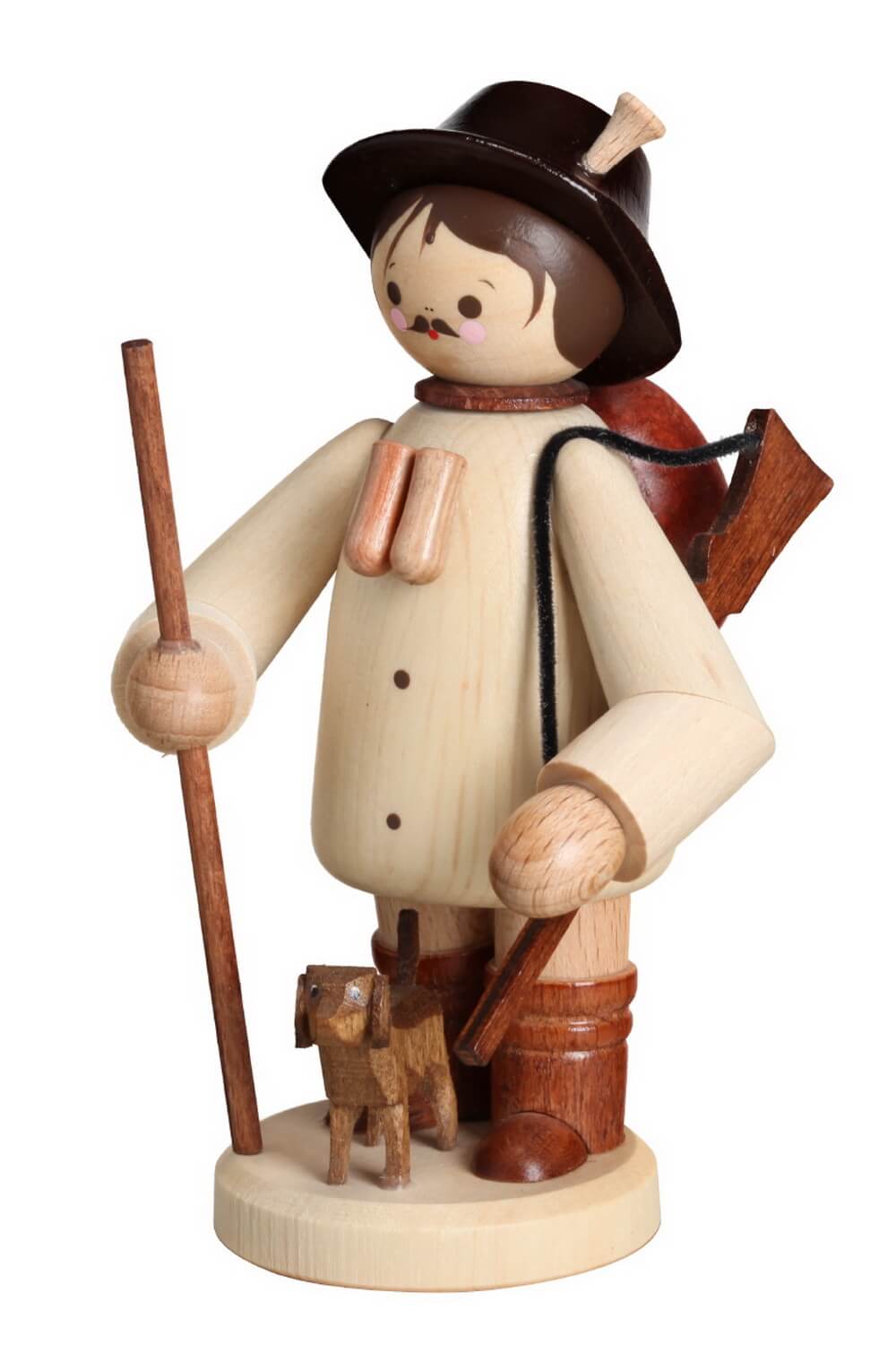 Jäger mit Hund, 12 cm, natur von Romy Thiel