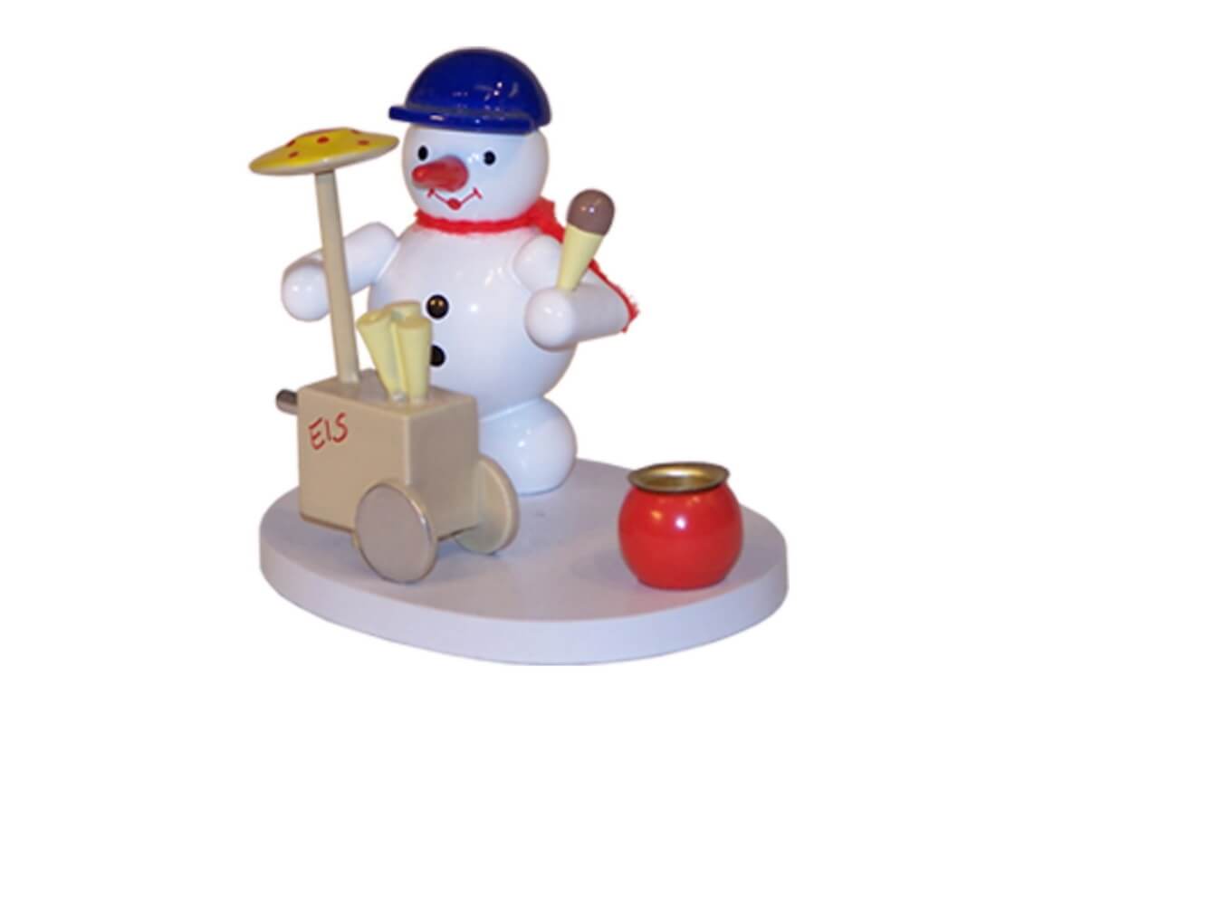 Kerzenhalter mit Schneemann Eisverkäufer, farbig, 8 cm von Ralf Zenker