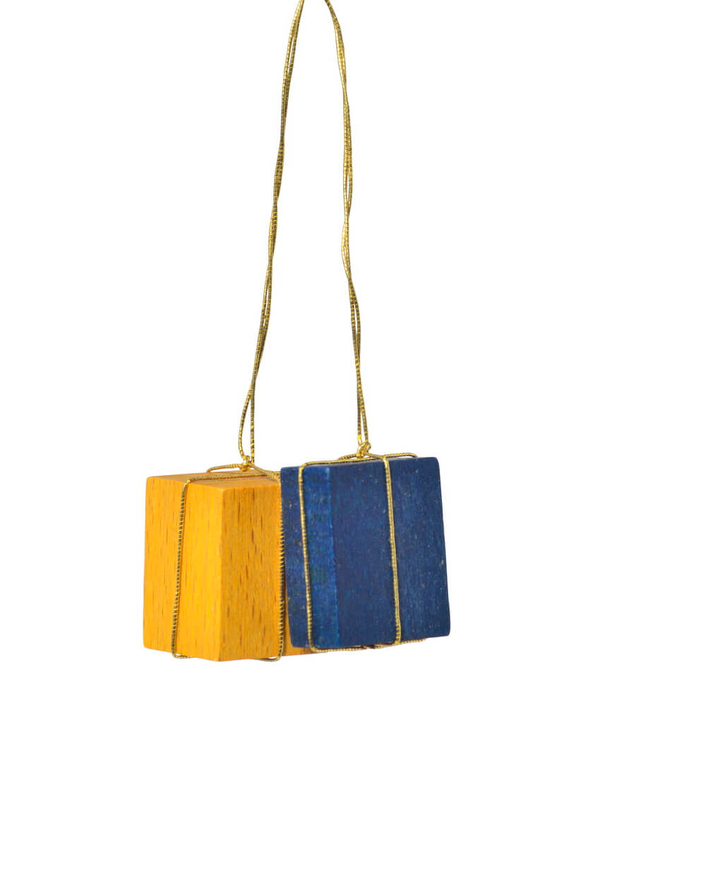 Christbaumschmuck Pakete, gelb-blau, 3 cm von KWO