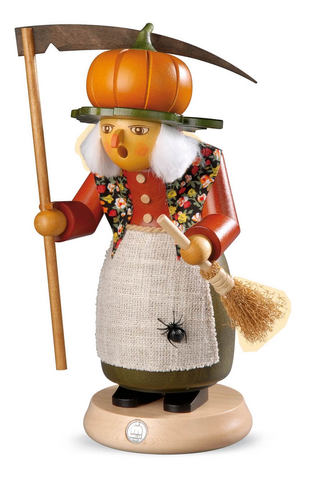 Räuchermännchen Halloween Hexe mit Kürbis von Müller Kleinkunst