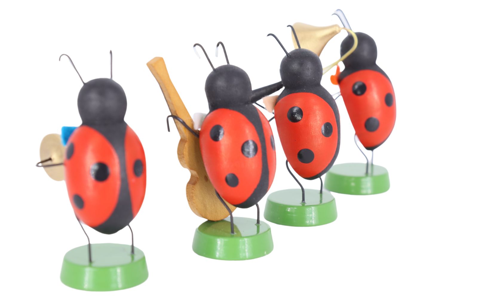 Miniatur Frühlingskapelle mit 4 Marienkäfermusikanten, 7 cm von Ralf Zenker_4