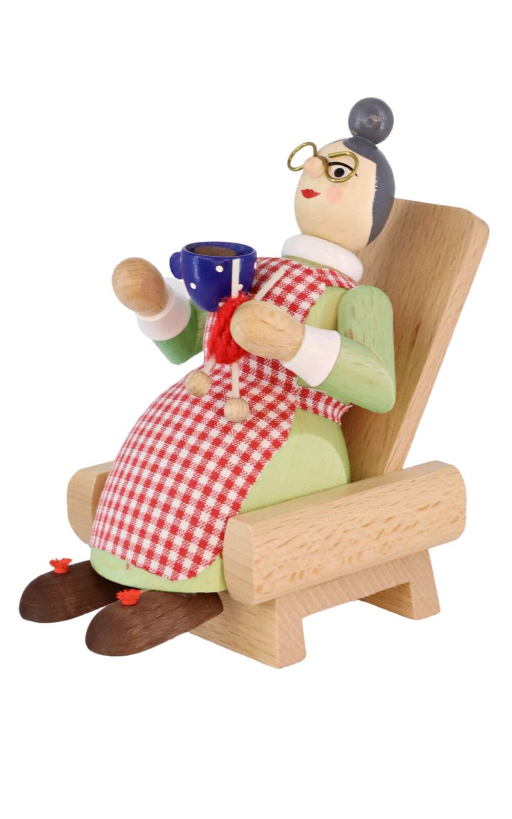 Räuchermännchen Oma im Sessel, 13 cm, farbig von Richard Glässer_2