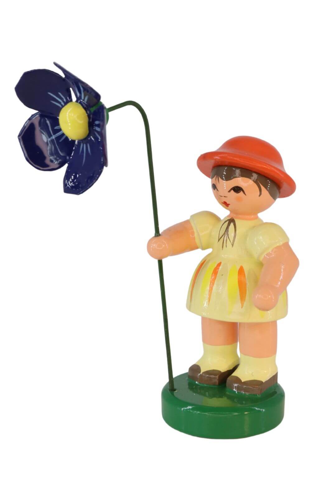 Blumenmädchen Annie mit blauer Blume, 8 cm von Figurenland Uhlig GmbH