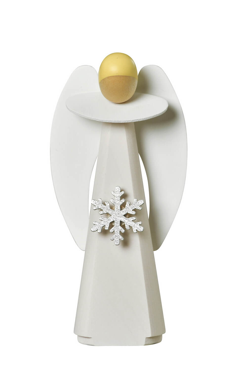 Weihnachtsengel mit Schneekristall, weiß, 11 cm von KWO