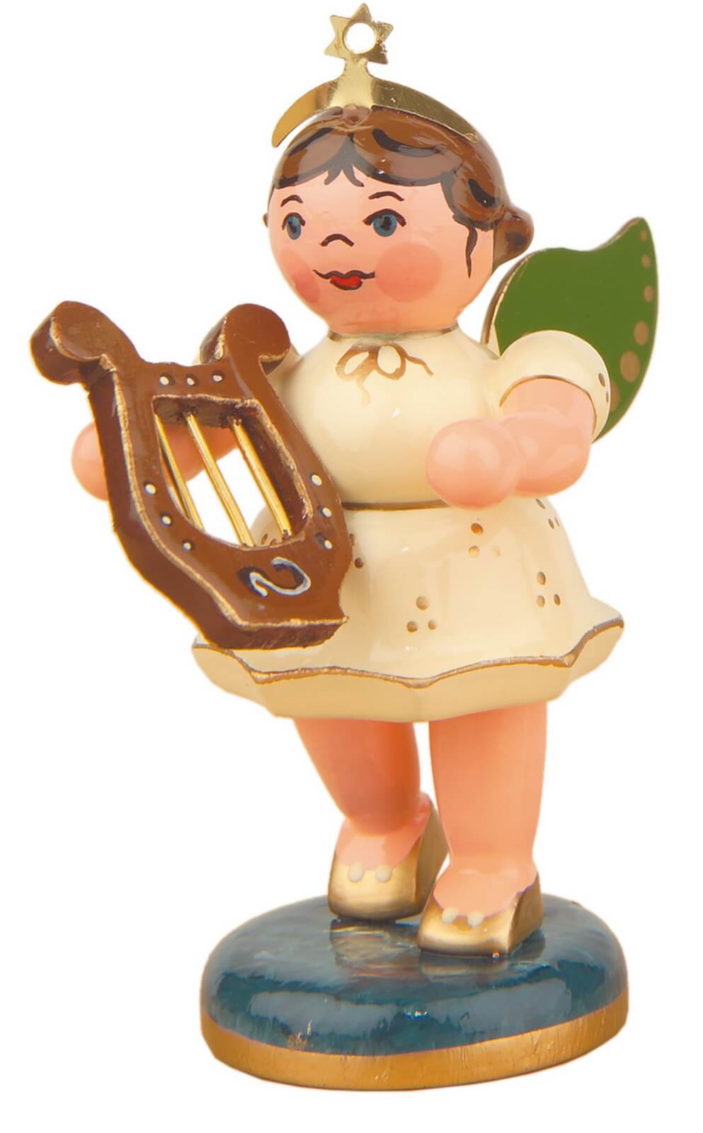 Miniatur Weihnachtsengel mit Laute von Hubrig Volkskunst