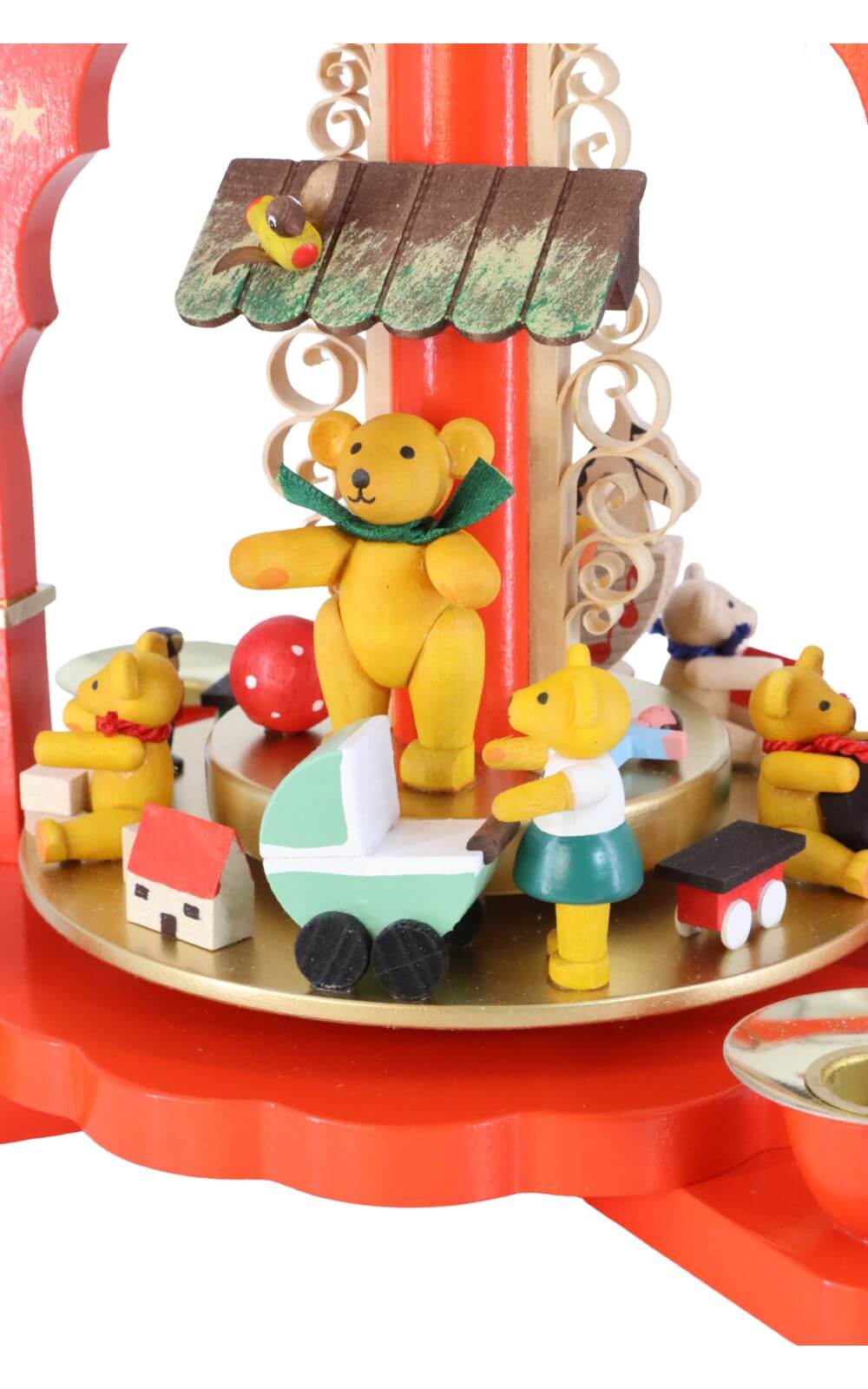 Weihnachtspyramide mit spielenden Bärenkindern, 27 cm von Richard Glässer_3