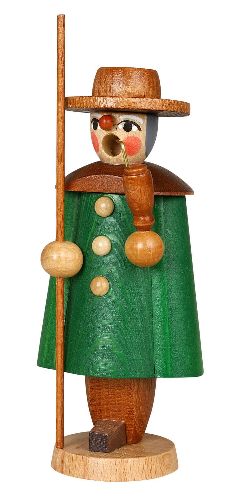 Räuchermännchen Schäfer, grün, 11 cm von Jan Stephani aus Seiffen im Erzgebirge