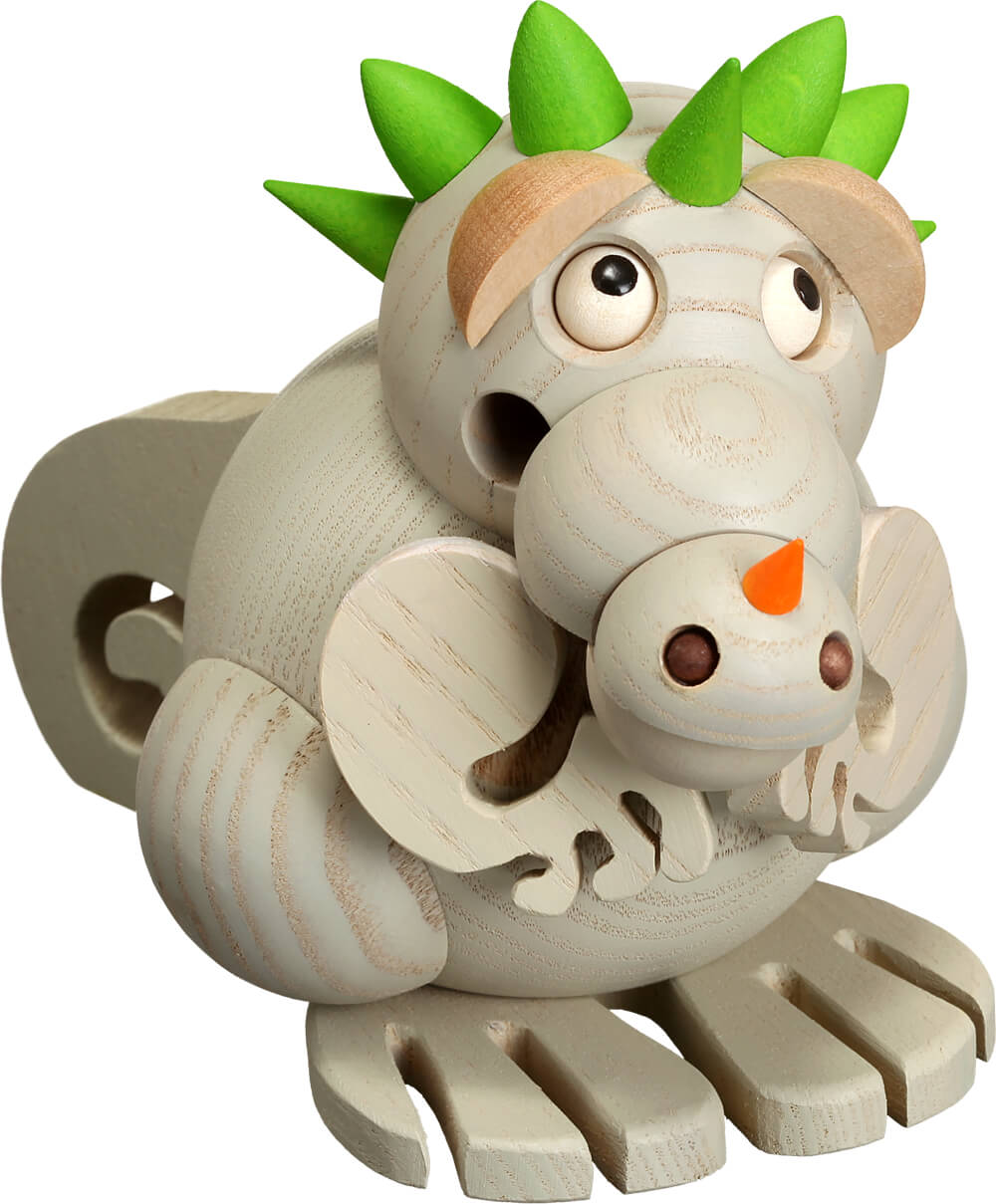 Räuchermännchen Drache Junior Kleinlaut, 10 cm, farbig von Seiffener Volkskunst eG