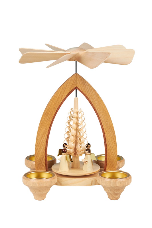 Teelichtpyramide mit Engel, 26 cm von Heinz Lorenz