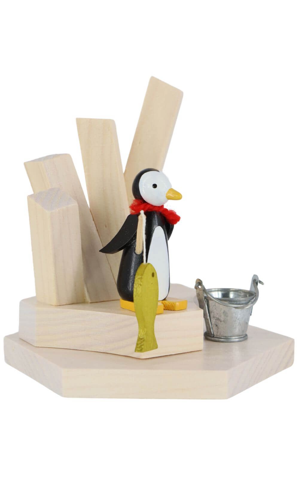 Miniatur Pinguin mit Angel, 9 cm, farbig von Ralf Zenker_3