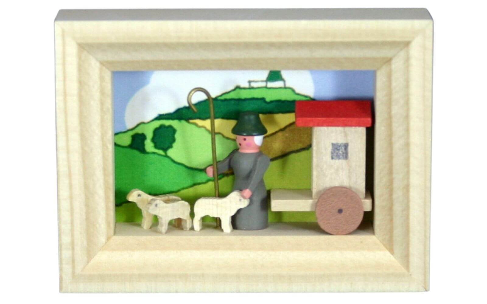 Miniatur im Rähmchen Schäferei von Gunter Flath