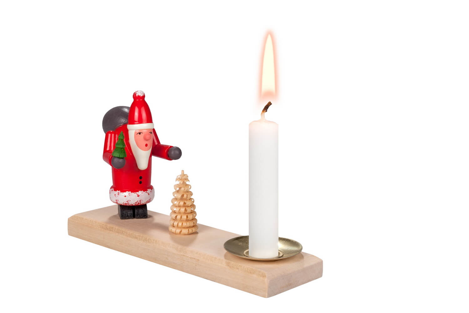 Kerzenhalter mit Weihnachtsmann, 15 cm von SEIFFEN.COM