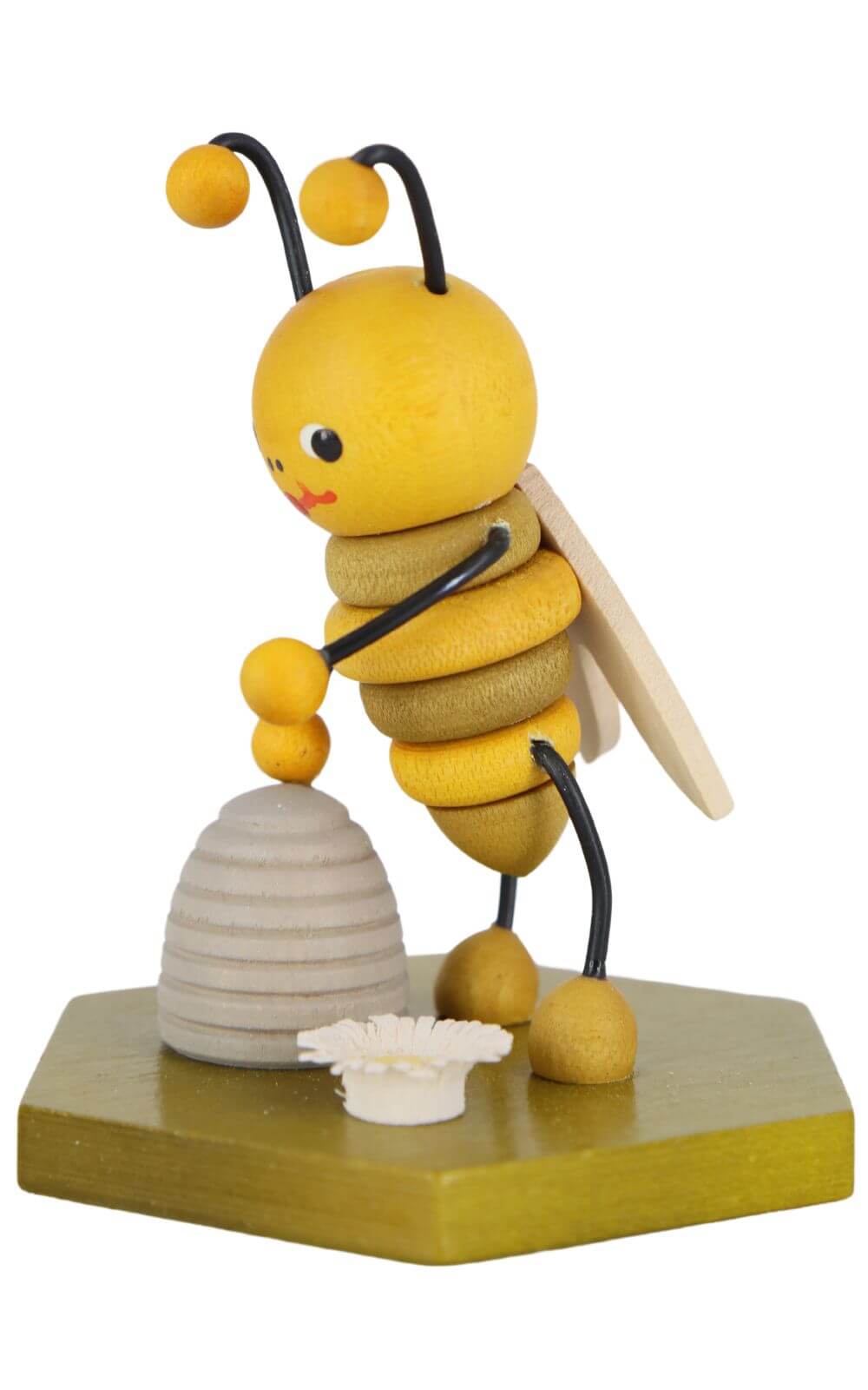 Miniatur Biene mit Bienenkorb, 8 cm, farbig von Ralf Zenker_3