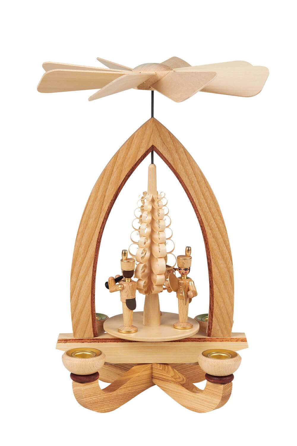 Weihnachtspyramide mit Bergleuten, natur, 28 cm, Heinz Lorenz Olbernhau/ Erzgebirge_Bild1