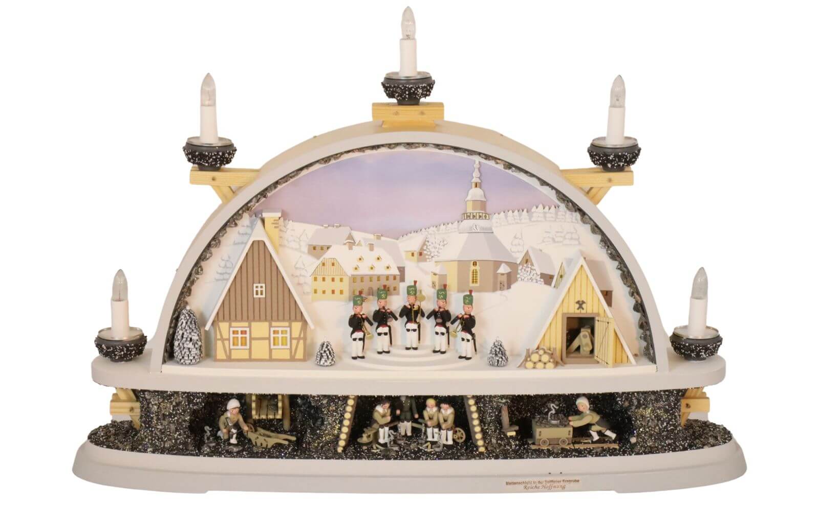 Schwibbogen Mettenschicht in Seiffener Erzgrube, 57 cm von Klaus Kolbe_Bild2