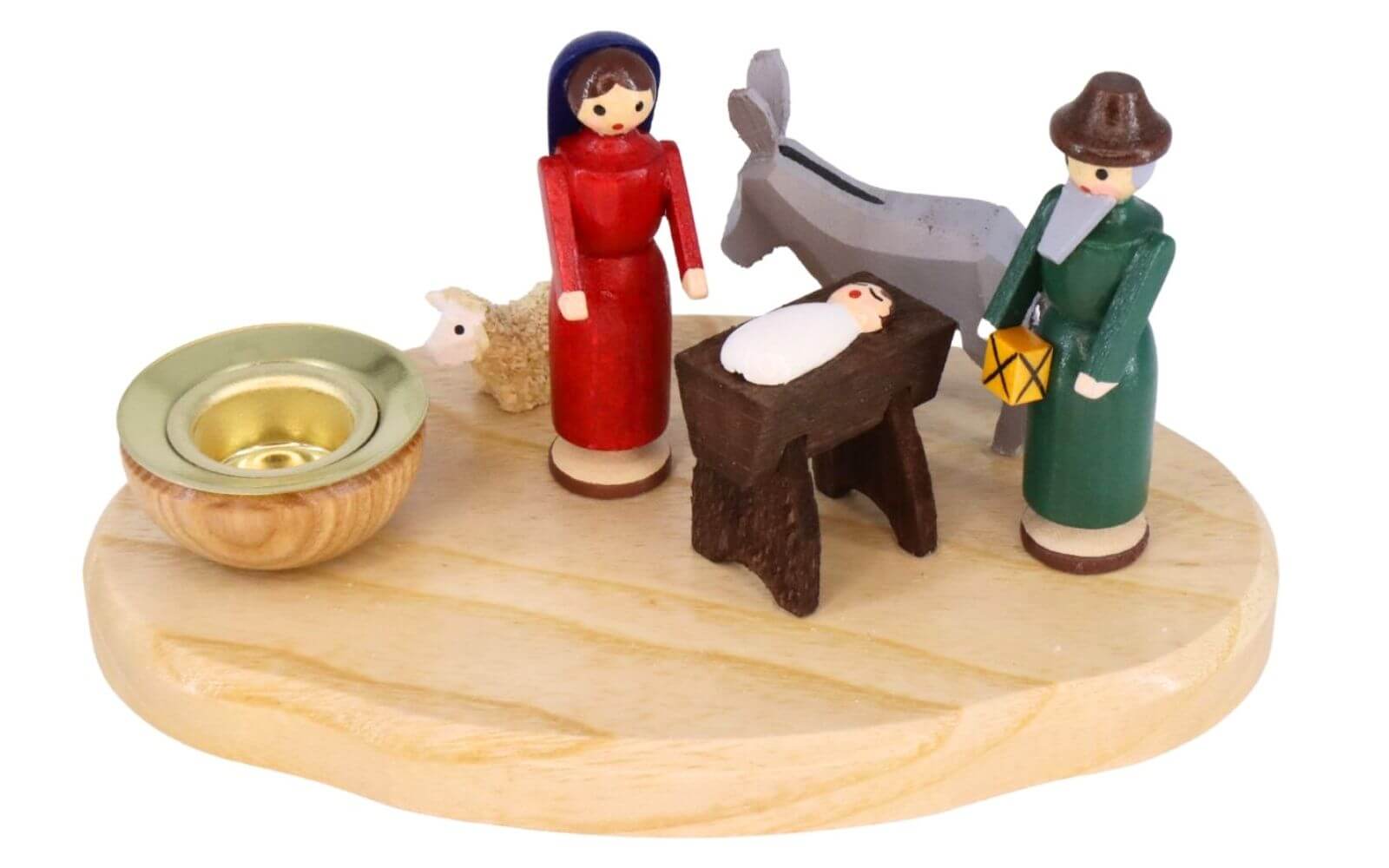 Weihnachtskerzenhalter Heilige Familie, farbig von Knuth Neuber