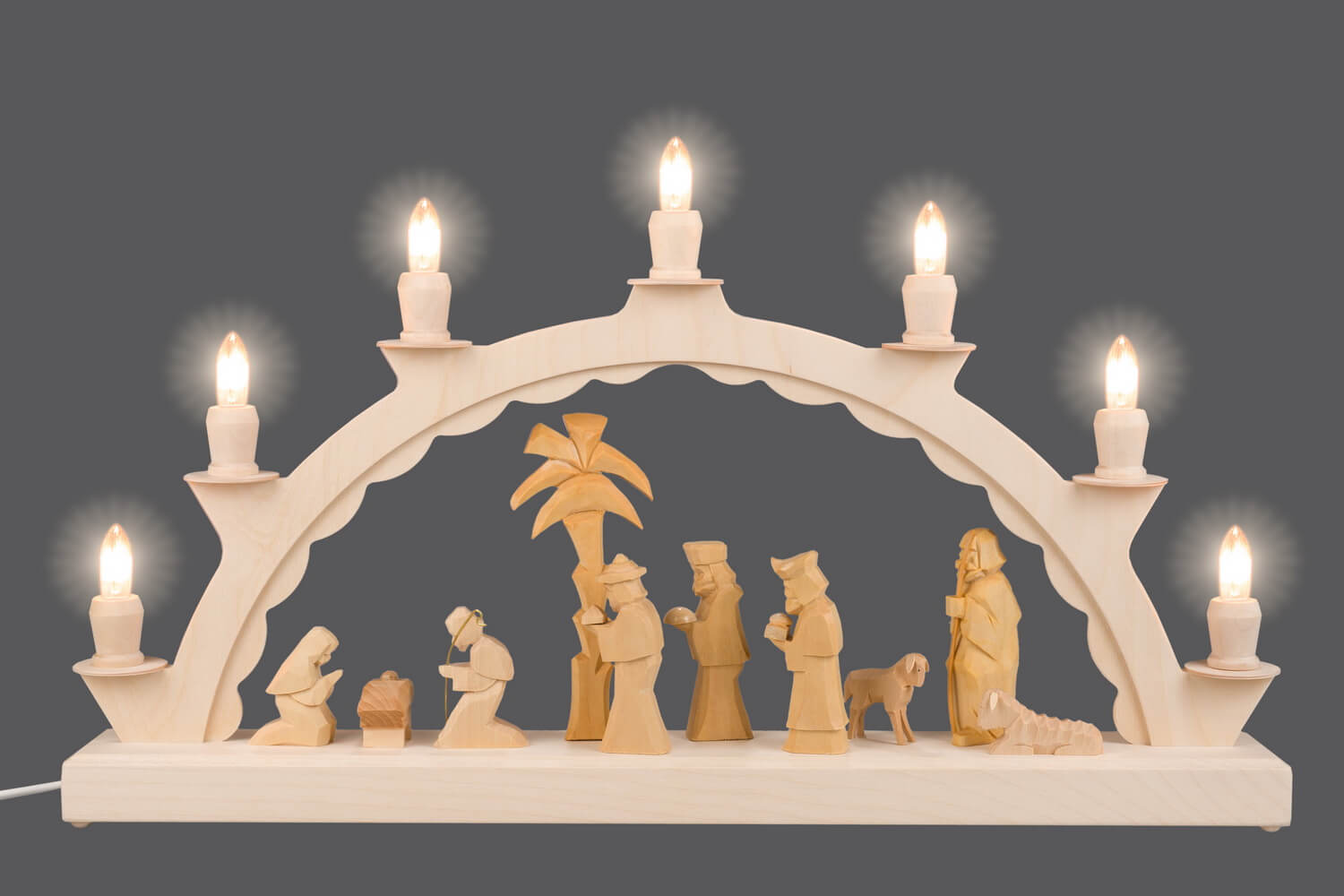 LED Schwibbogen mit geschnitzter Heiliger Familie von SEIFFEN.COM_3