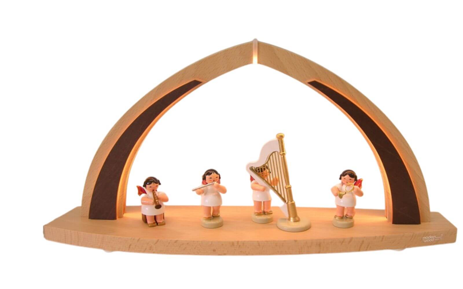 LED Schwibbogen Weihnachtsengel und roten Flügeln, 41 cm von Figurenland Uhlig