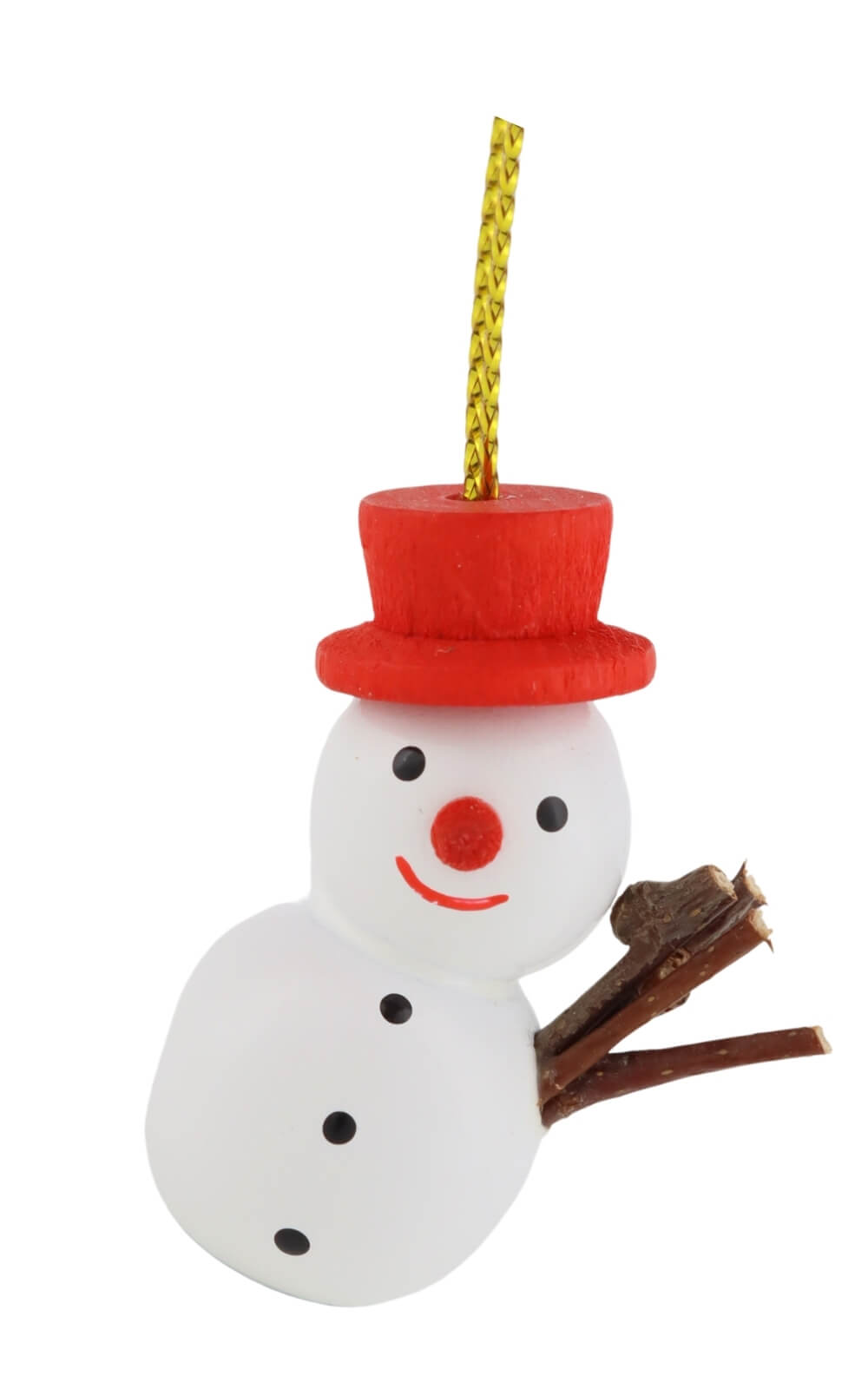 Christbaumschmuck Schneemann mit rotem Hut, 4 cm von SEIFFEN.COM