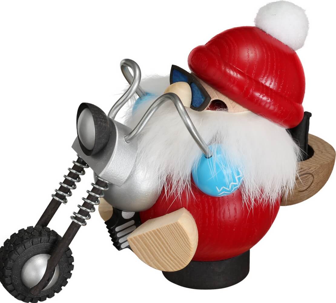 Räuchermännchen - Kugelräuchermännchen Biker-Nikolaus, 12 cm von Seiffener Volkskunst eG