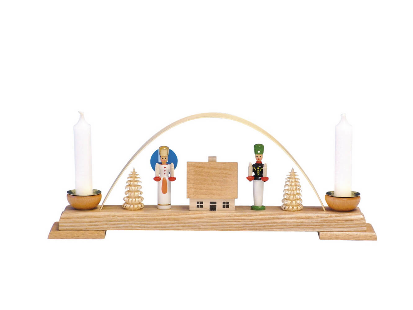 Kerzenhalter Minischwibbogen mit Engel und Bergmann von Knuth Neuber
