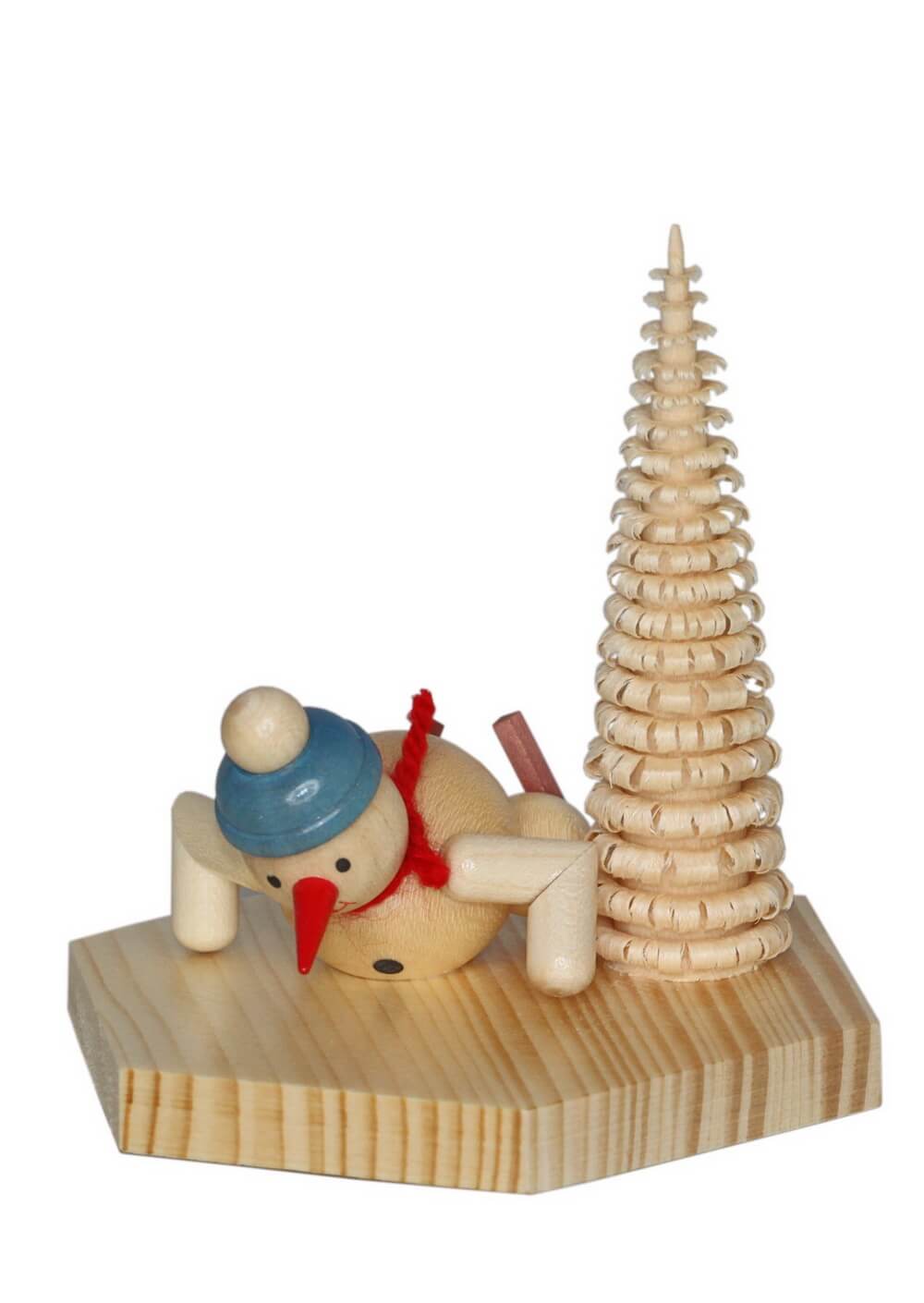 Miniatur Schneemann Schlittschuhläufer liegend, natur von Ralf Zenker