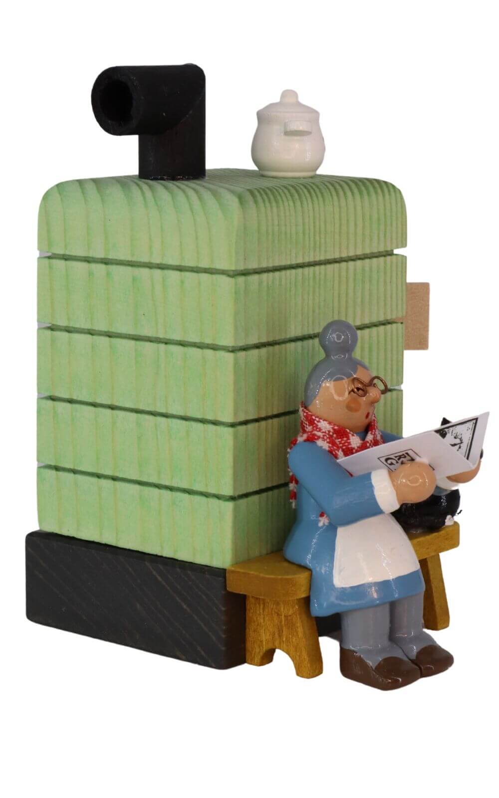 Räuchermännchen Oma am Kachelofen, 10 cm von Richard Glässer_Bild1