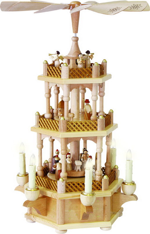 Weihnachtspyramide Christi Geburt, 2 - stöckig, elektrisch von Richard Glässer_1