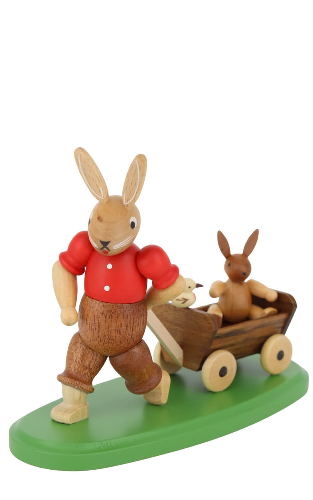 Osterhasenvater mit Kind auf Bollerwagen von Müller Kleinkunst_2