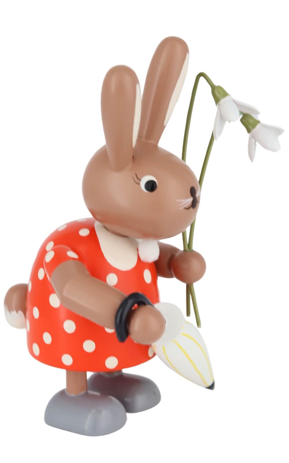 Osterhase - Häsin mit Schneeglöckchen, 11 cm von KWO