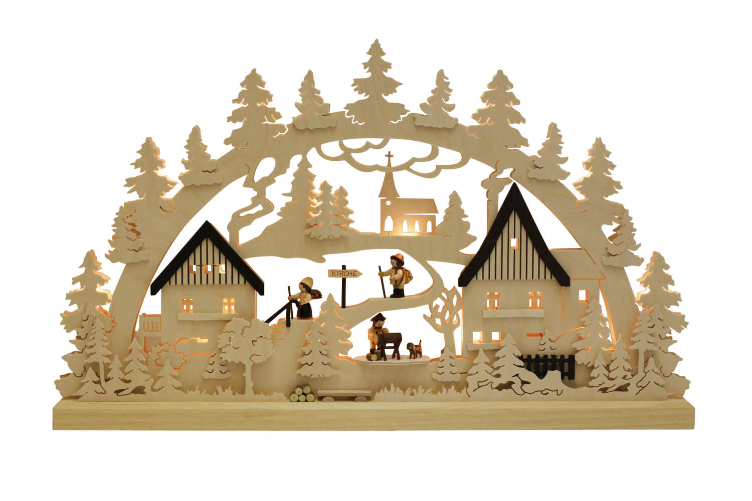 Schwibbogen Dorf - Waldmotiv, 63 cm von Romy Thiel_Bild1