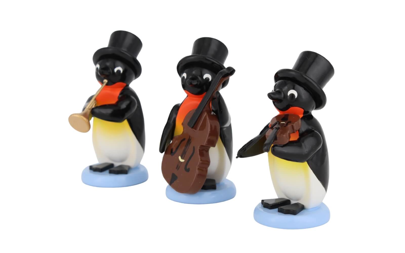 Miniatur Pinguin - Orchester, 3 - teilig, farbig von SEIFFEN.COM