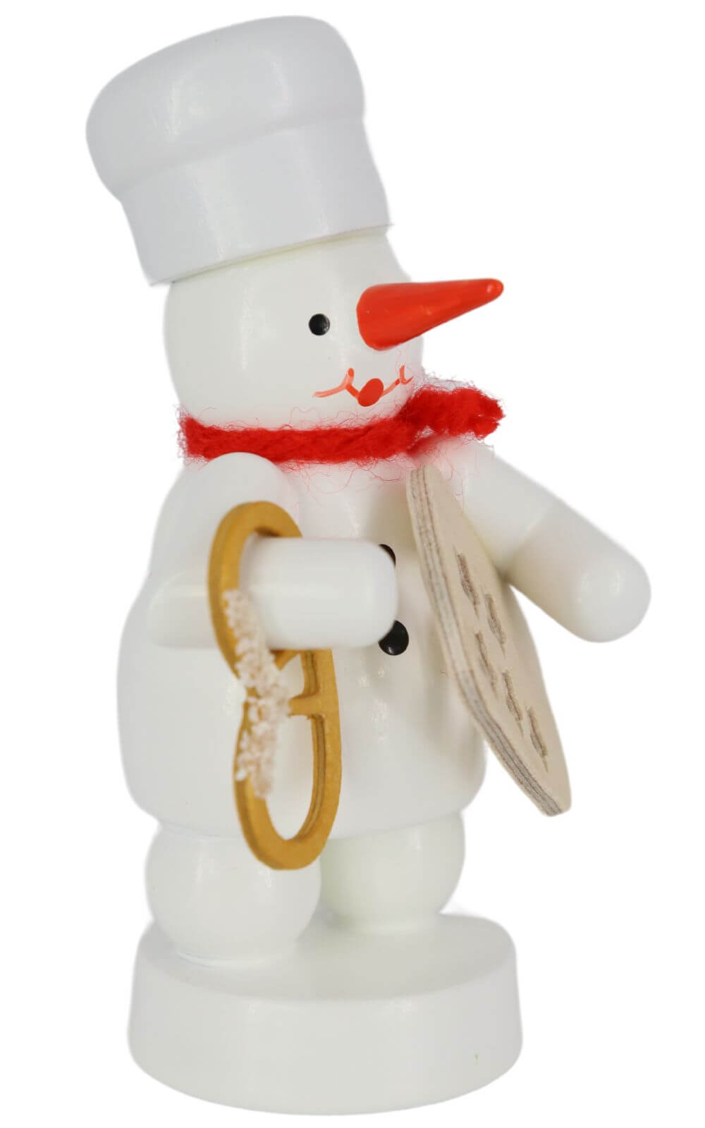 Schneemann Bäcker mit Brezel und Sternenform, farbig, 8 cm von Volker Zenker_2
