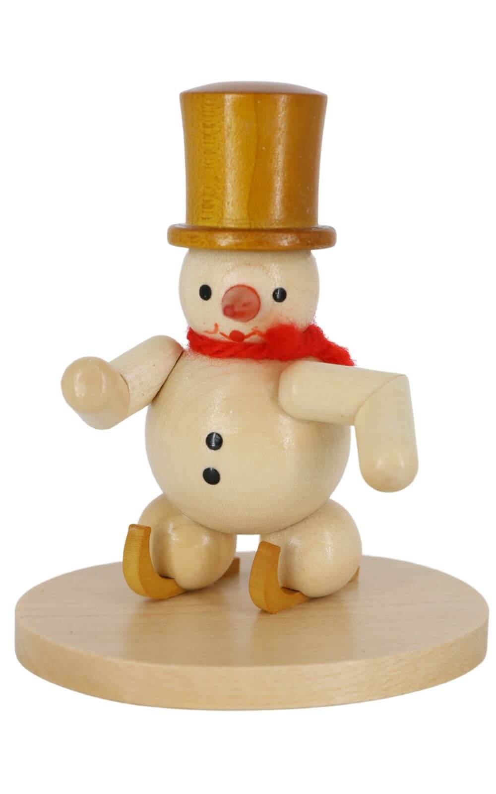 Miniatur Schneemann Schlittschuhläufer, 8 cm, natur von Ralf Zenker
