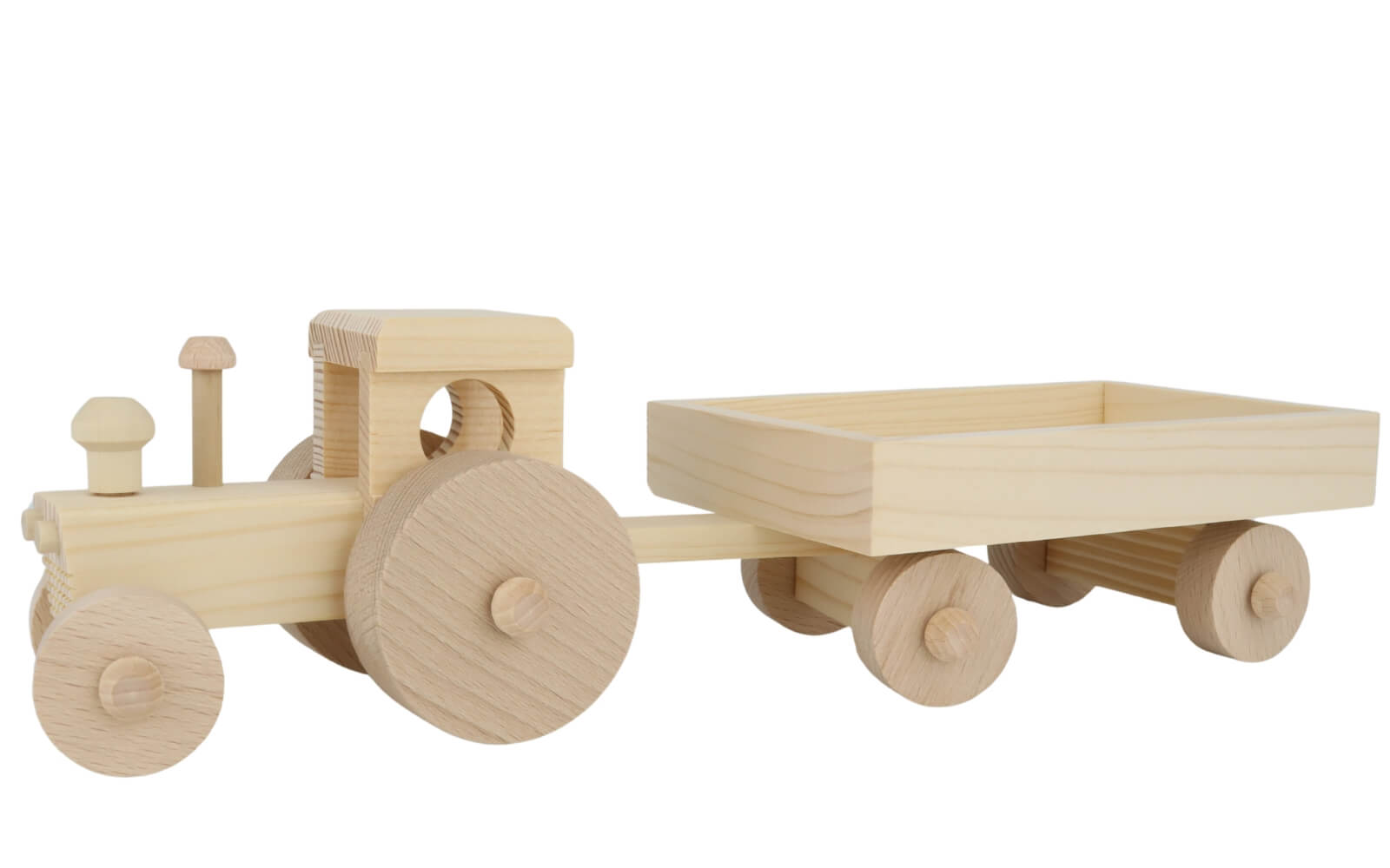 Traktor aus Holz mit Anhänger von Robbi Weber_3