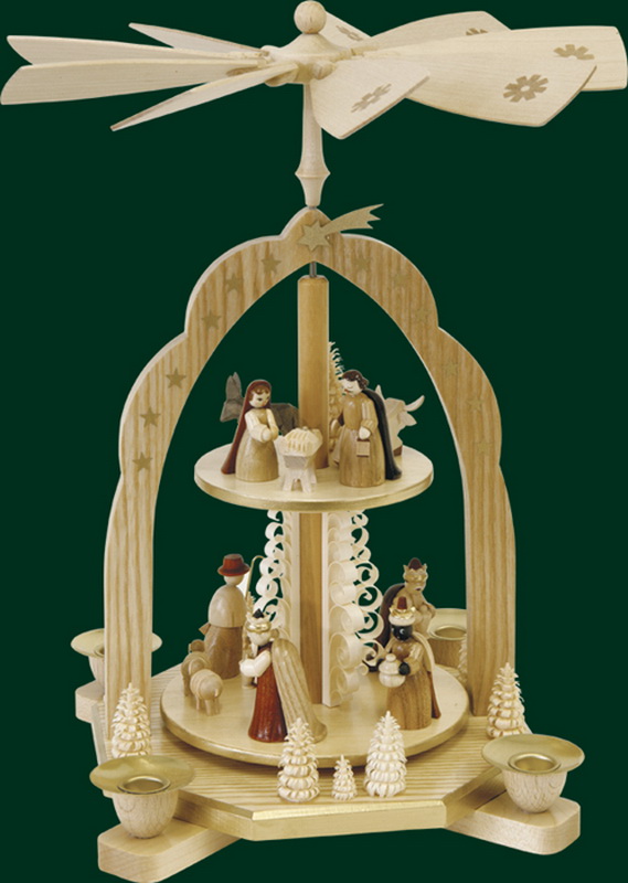 Weihnachtspyramide Heilige Familie, 2 – stöckig, 31 cm von Richard Glässer_Bild2