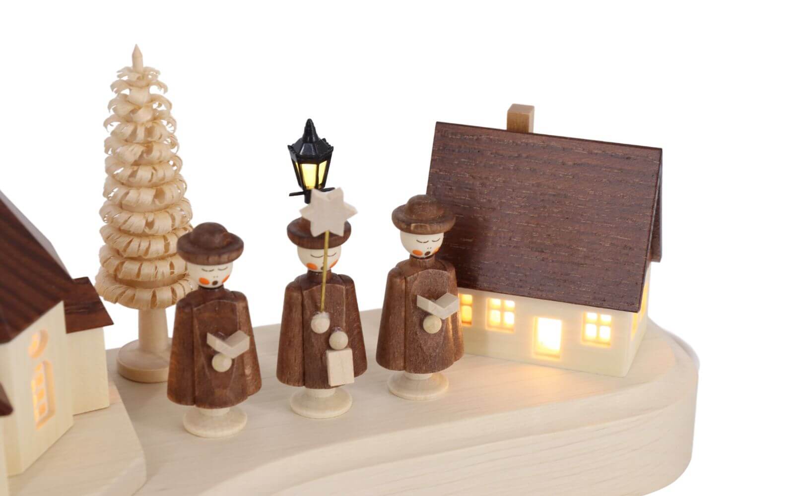 Sockel Seiffener Dorf und Kurrende, beleuchtet, 36 cm von SEIFFEN.COM_5