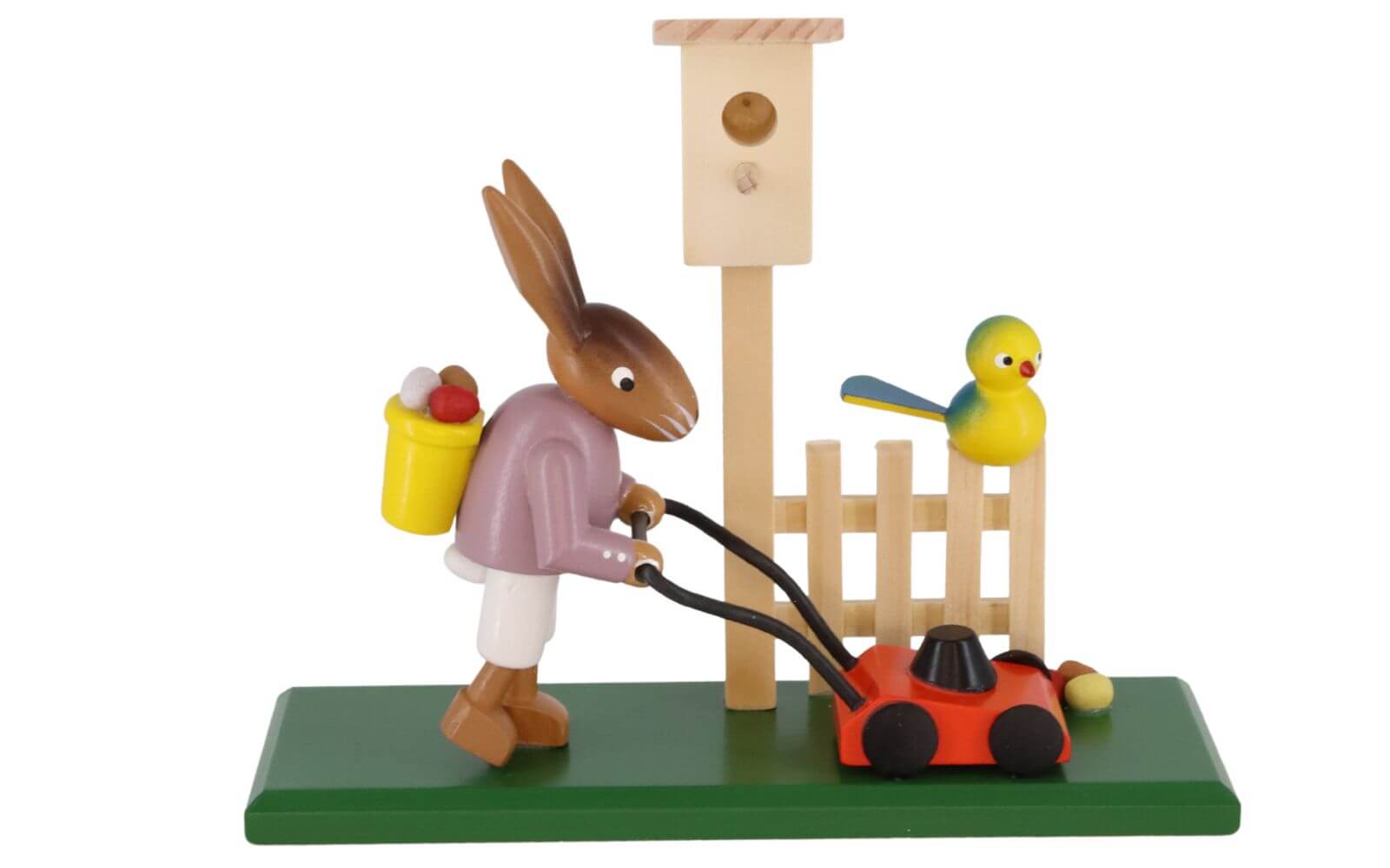 Osterhase mit Rasenmäher, 12 cm, farbig von SEIFFEN.COM_1