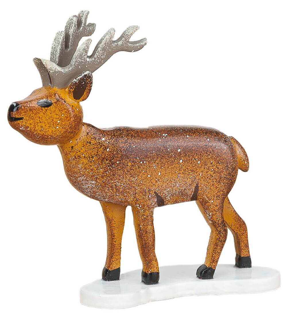 Miniatur Winterkind Hirsche, 4er Set von Hubrig Volkskunst