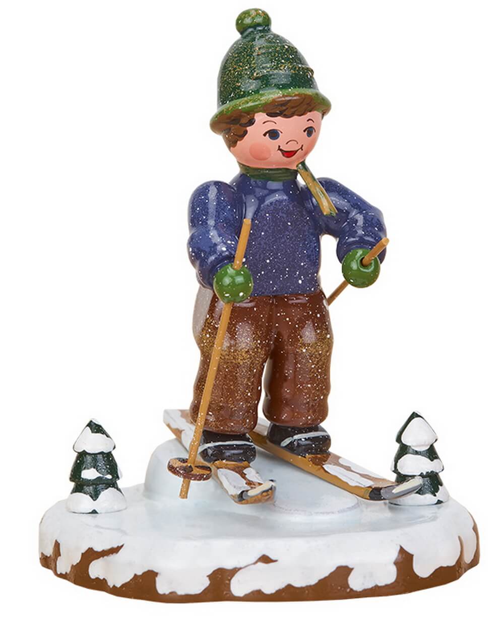 Miniatur - Winterkind Schneeschuhfahrt, 8 cm von Hubrig Volkskunst