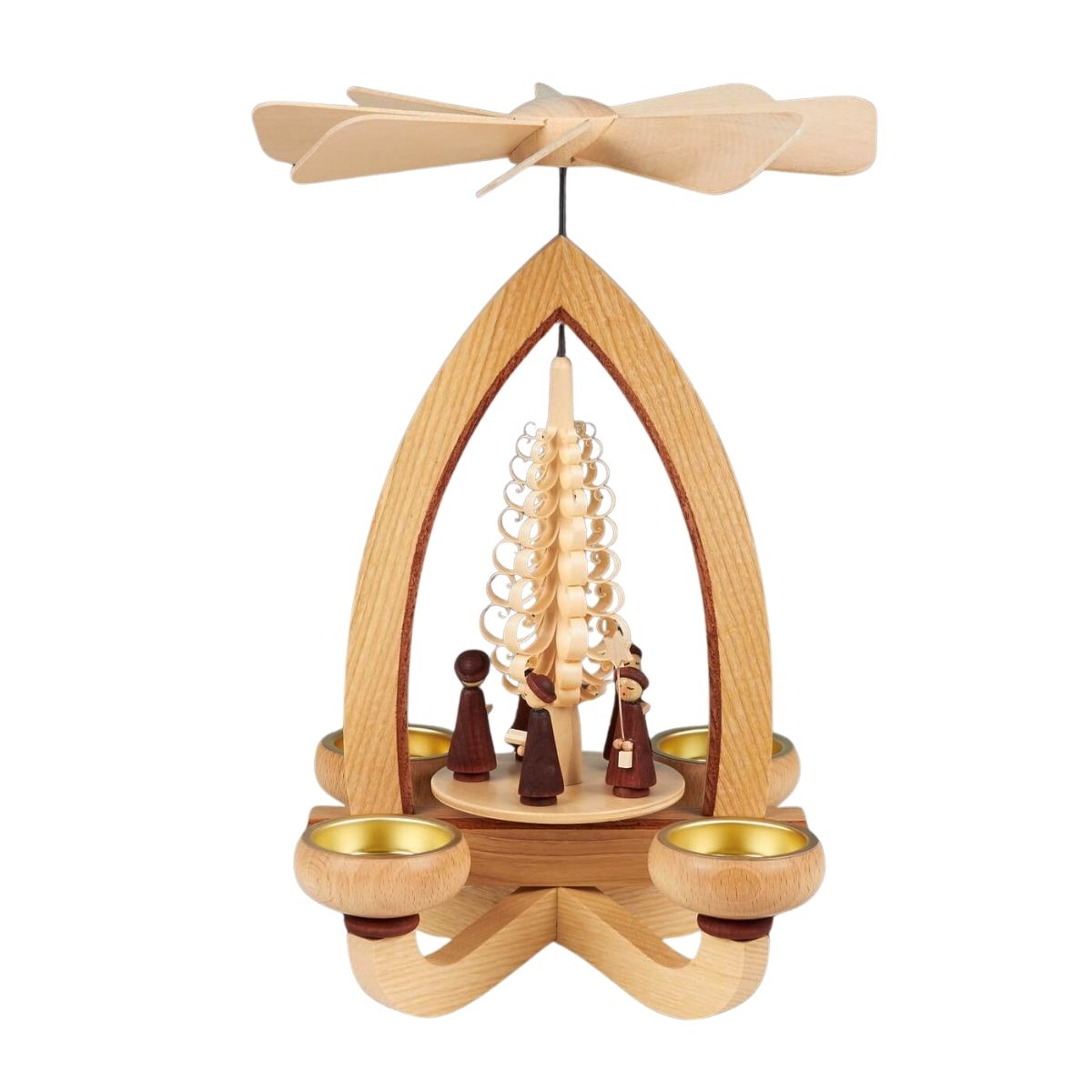 Weihnachtspyramide mit Kurrende für Teelichte, 28 cm von Heinz Lorenz