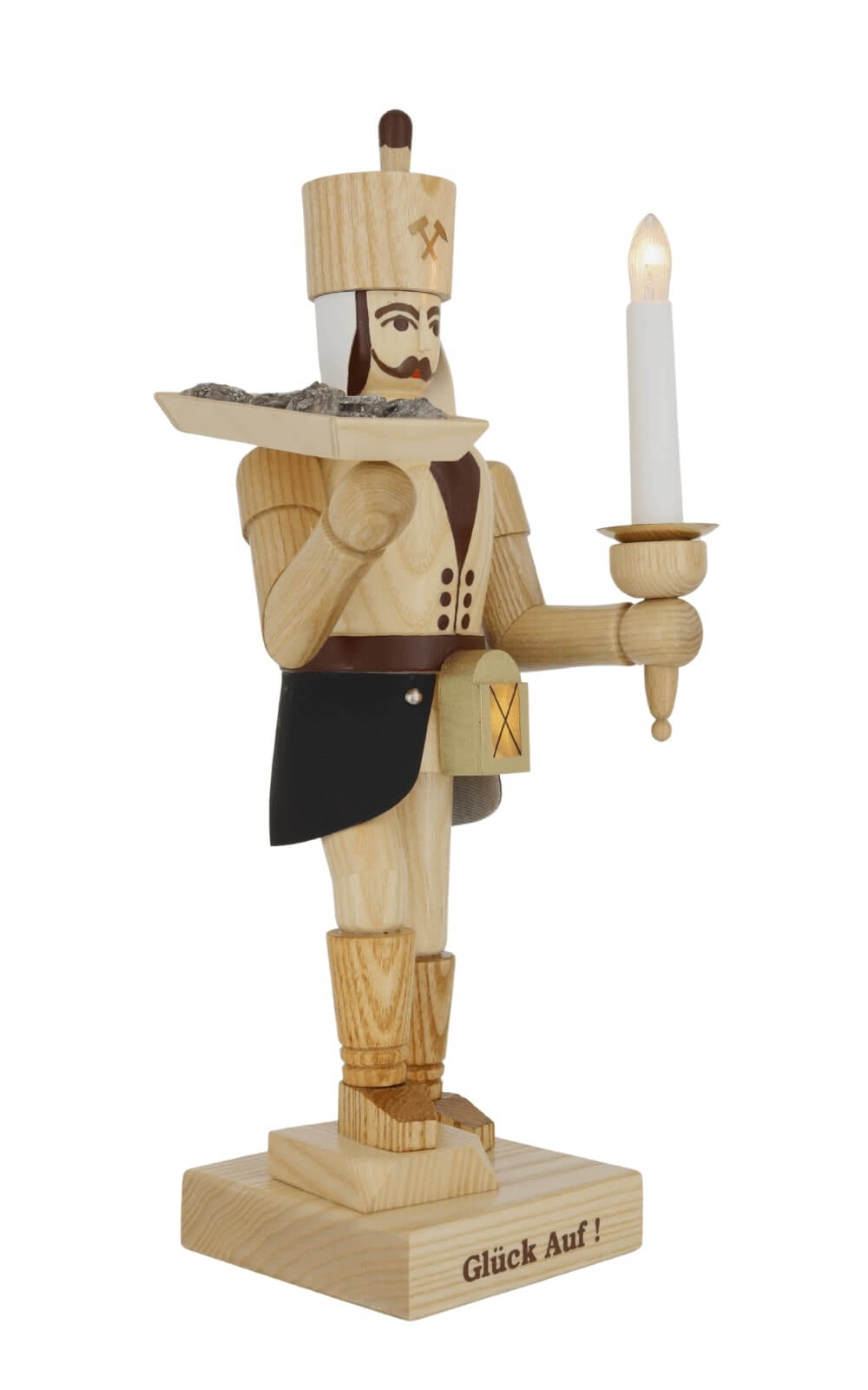 Bergmann mit Erzschale und Bauchlampe, natur, 34 cm von SEIFFEN.COM_2