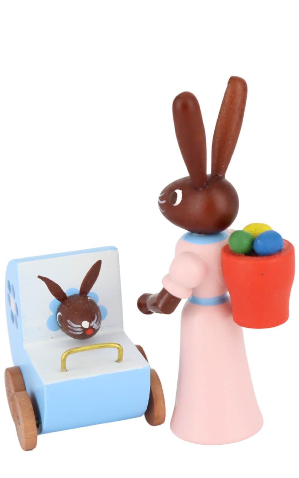 Osterhase Mutter mit blauem Kinderwagen von Stephan Kaden_2