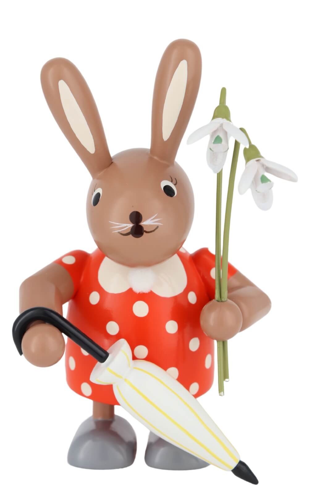Osterhase - Häsin mit Schneeglöckchen, 11 cm von KWO