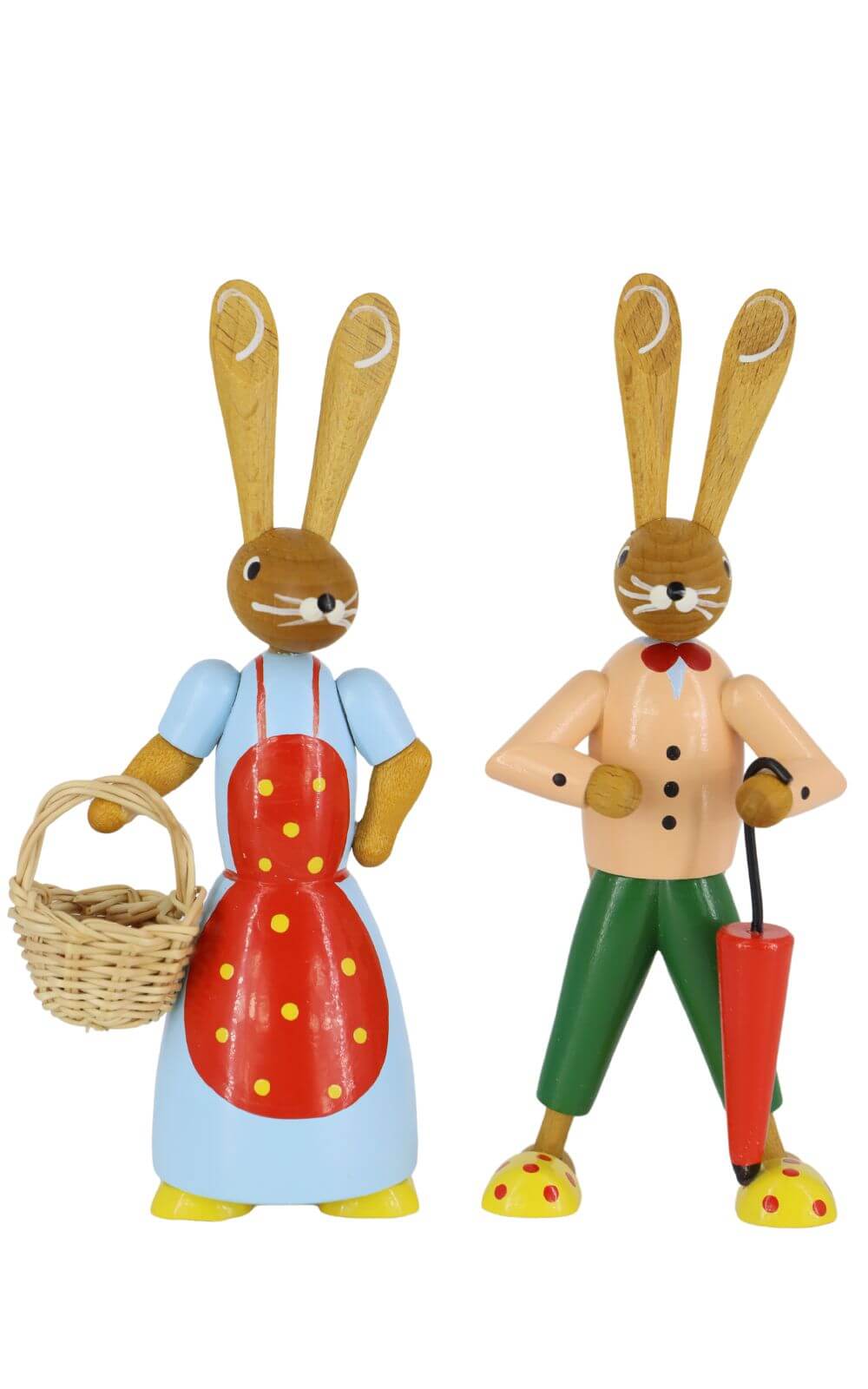 Osterhasenpaar mit Korb und Schirm, 12 cm von Volker Zenker_1