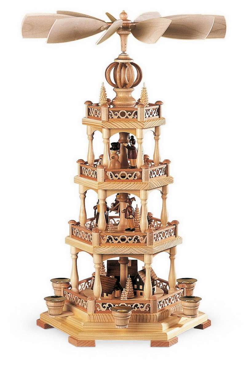 Weihnachtspyramide Erzgebirge, 3 – stöckig, 54 cm von Müller Kleinkunst