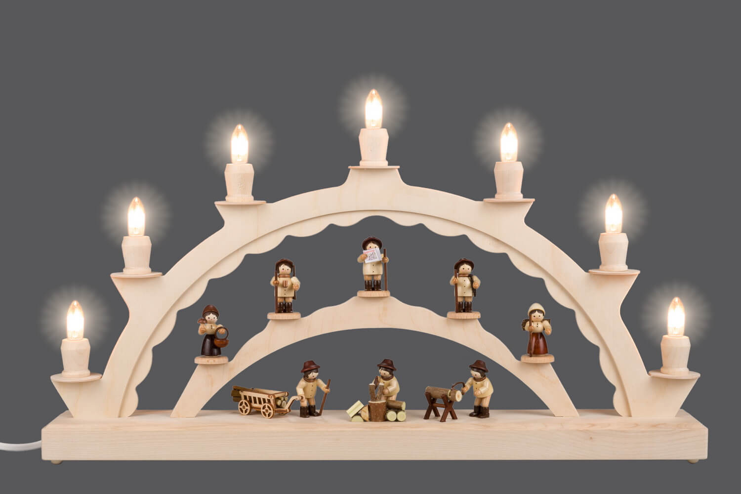 Schwibbogen Waldleute, 50 cm, elektrisch beleuchtet von SEIFFEN.COM_3