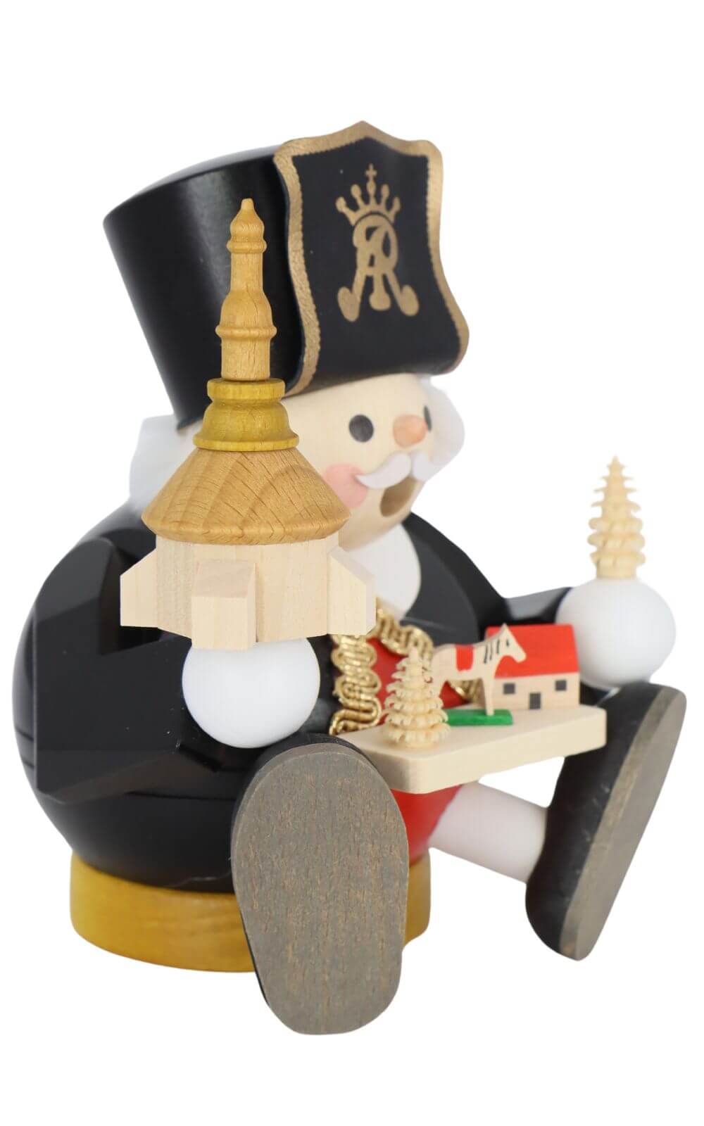 Räuchermann - Kugelräuchermännchen Bergmann mit Seiffener Kirche von Richard Glässer_2